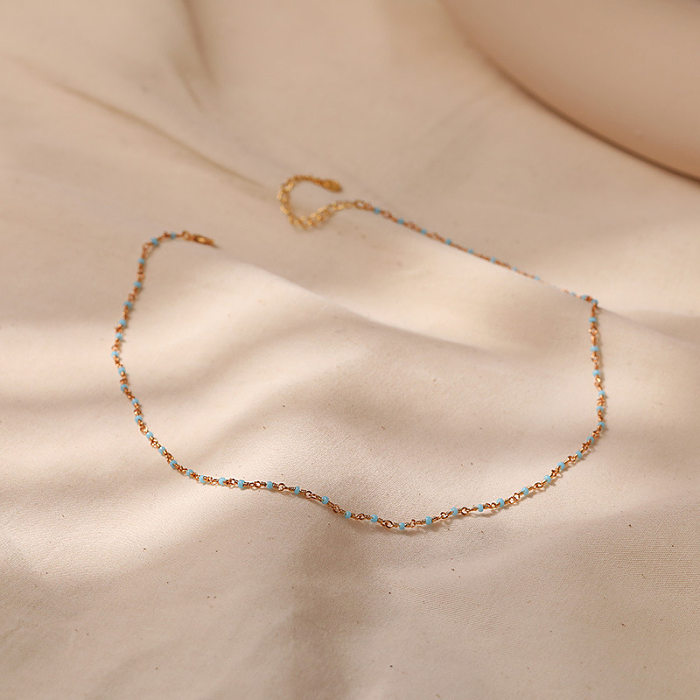 Einfache runde Halskette mit Kupferbeschichtung