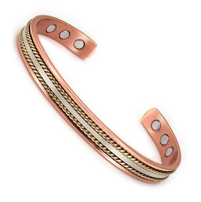 Geometrische Magnetmaterial-Kupferring-Armbänder im Vintage-Stil