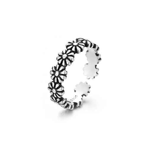 Simple Style Streetwear Flower Copper Plating Open Rings