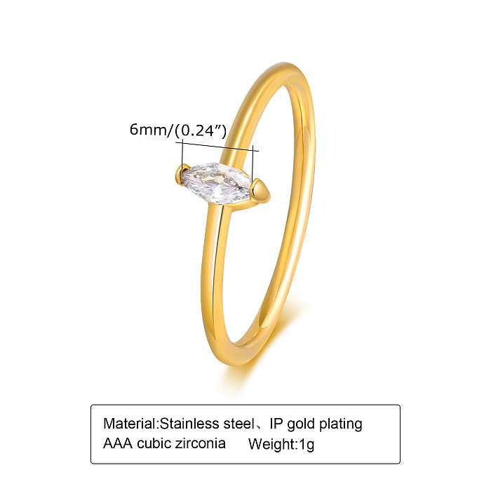 Les anneaux simples d'acier inoxydable d'oeil de cheval de modèle incrustent des anneaux d'acier inoxydable de zircon