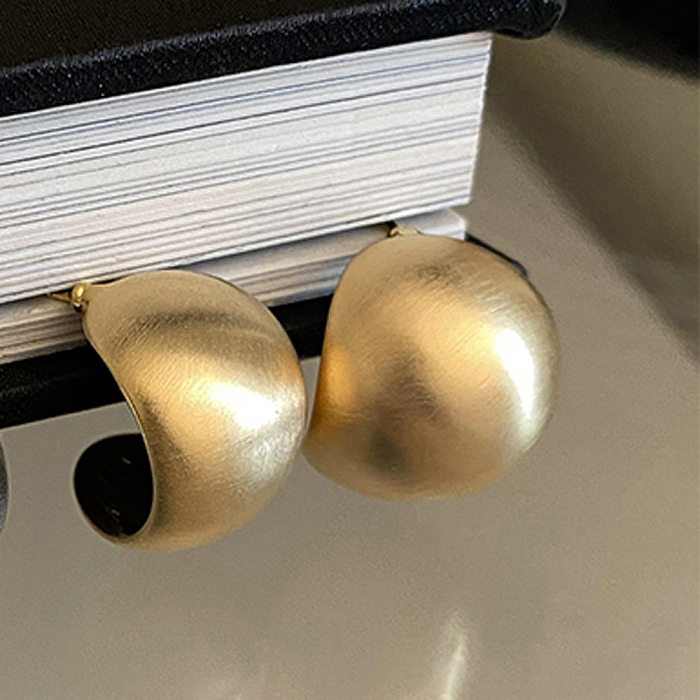 1 par de brincos de orelha banhados a ouro e cobre estilo simples estilo IG cor sólida