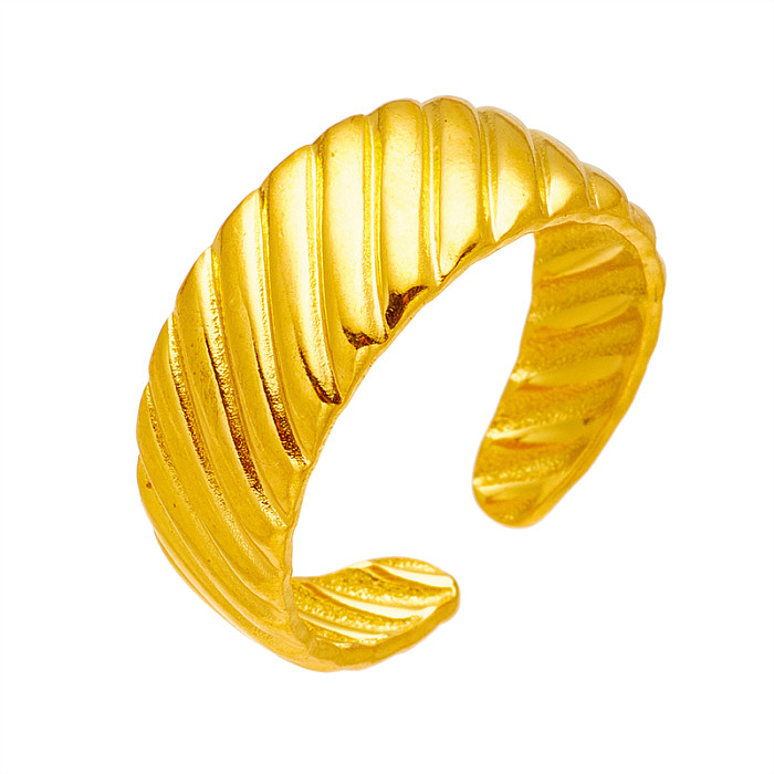 Anéis de cobre folheados ouro do anel aberto de aço Titanium geométrico do estilo simples