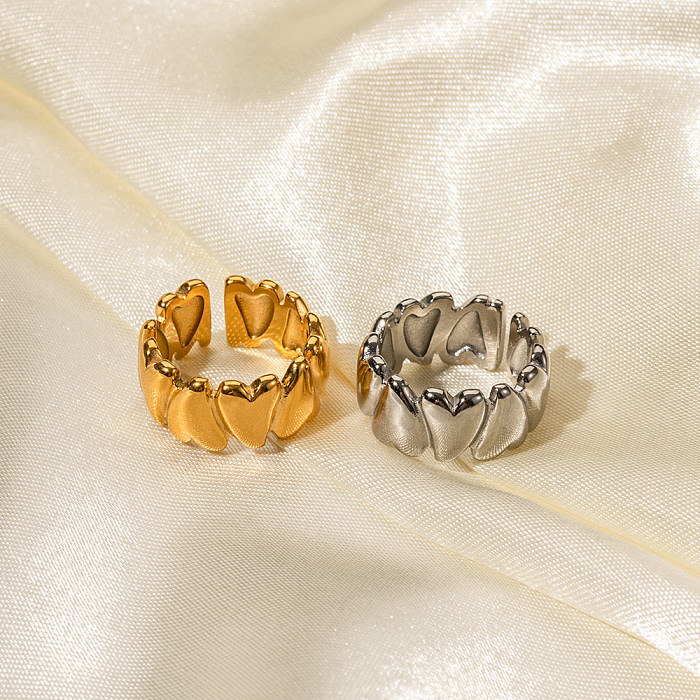 Offene Ringe im IG-Stil mit einfarbiger Edelstahlbeschichtung und 18-Karat-Vergoldung