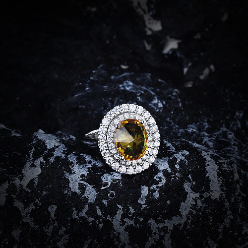 1 pieza 1 par Retro geométrico chapado en cobre piedras preciosas artificiales anillos de mujer pendientes collar