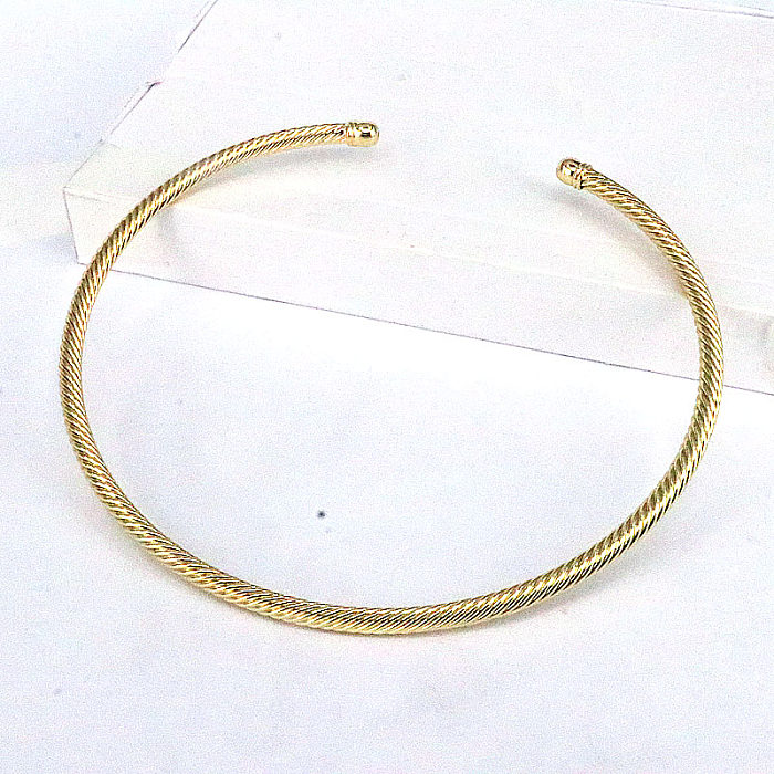 Retro Geometric Copper Gold Plated Choker 1 Piece