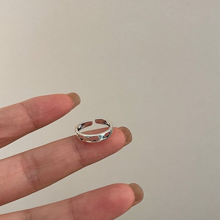 Simple Style Heart Shape Copper Hollow Out Rings