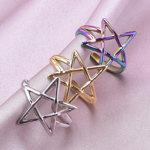 Wholesale Modern Style Star Stainless Steel Plating Open Rings