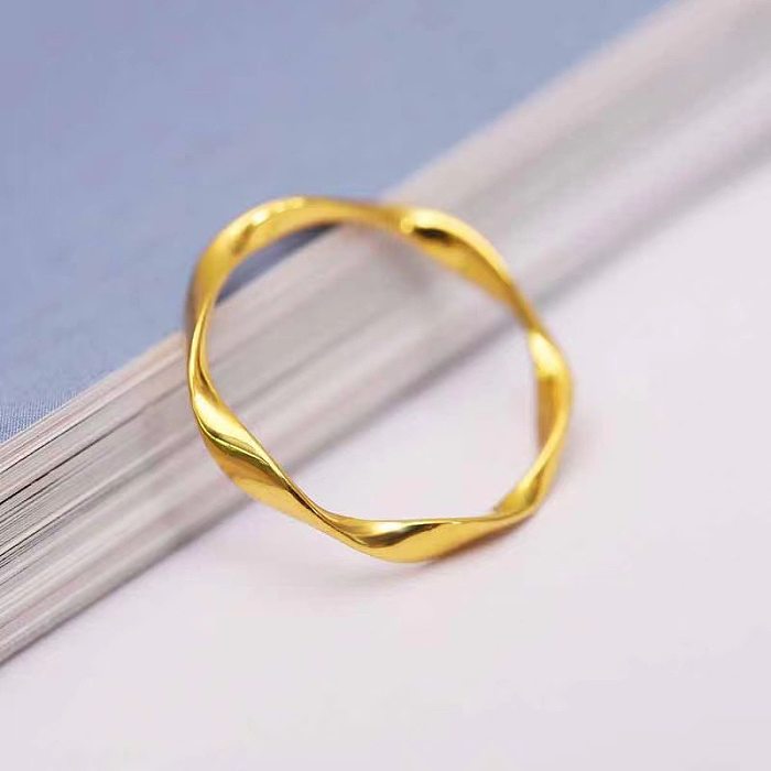 Simple Style Round Brass Plating Rings