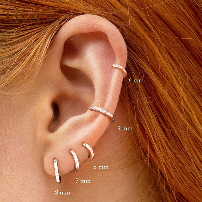 جديد الأذن مشبك الكورية صف بسيط الزركون الأقراط الإناث جولة صغيرة النحاس الأذن الأظافر