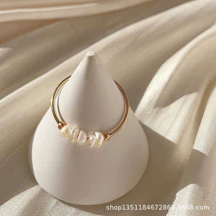Casual Geometric Titanium Steel Plating Rings