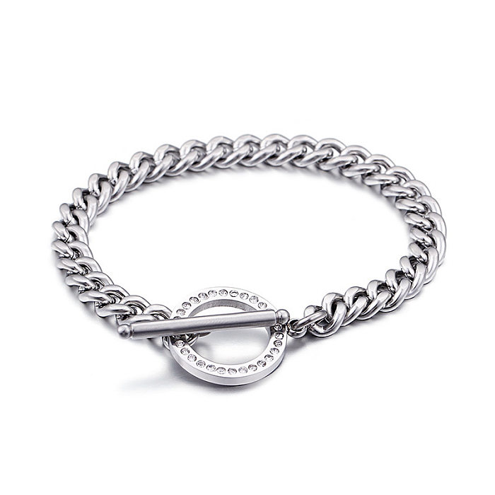 Ensemble de bracelets et colliers en diamant, chaîne épaisse en acier inoxydable, vente en gros de bijoux