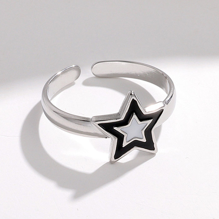 1 Stück Fashion Star offener Ring mit Edelstahlbeschichtung