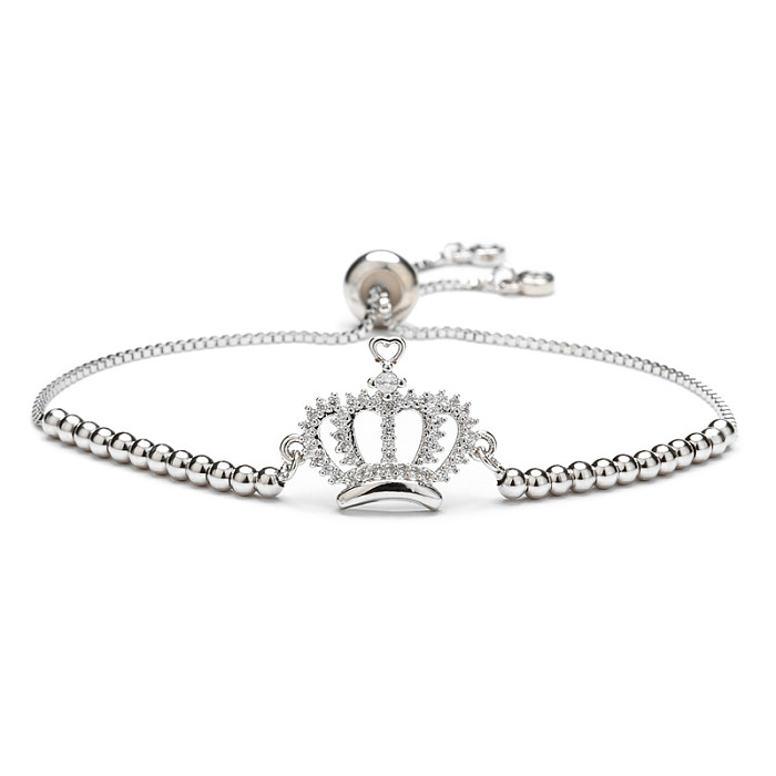 Bracelets en Zircon avec incrustation de cuivre, couronne en forme de cœur brillant, avion, 1 pièce