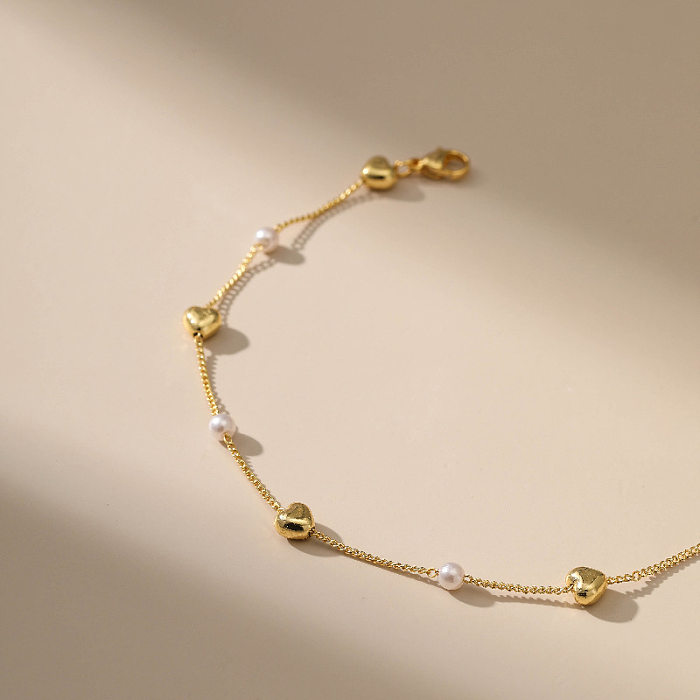 Nuevo Pulsera de perlas de joyería minimalista europea y americana chapada en oro de 18K