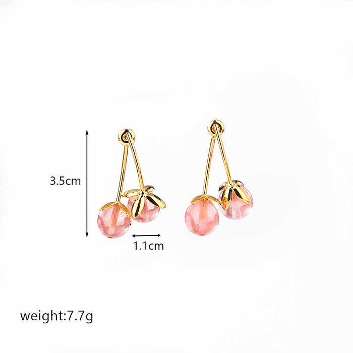 1 Pair Elegant Streetwear Geometric Plating Inlay Copper Natural Stone Agate 18K Gold Plated Drop Earrings