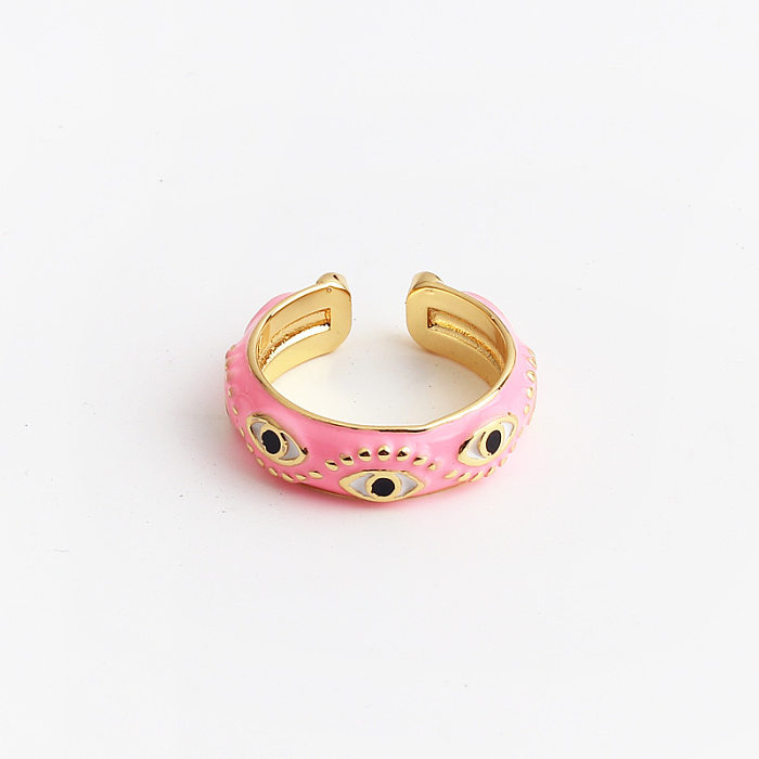 Fashion Devil'S Eye Copper Open Ring Plating Copper Rings