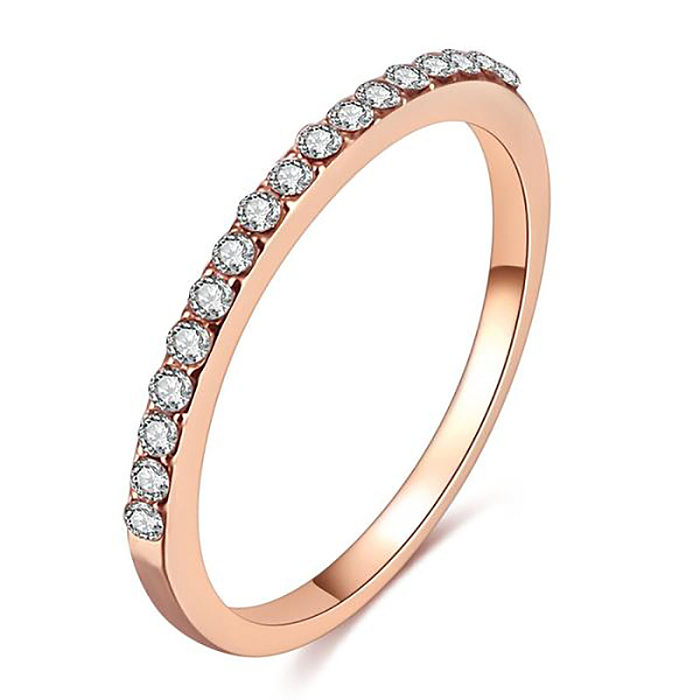 Fashion Minimalist Copper Micro-encrusted Zircon Ring Simple Index Finger Ring