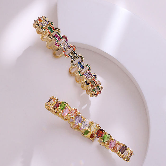 Bracelet plaqué or 14 carats avec incrustation de placage en laiton coloré pour trajet décontracté