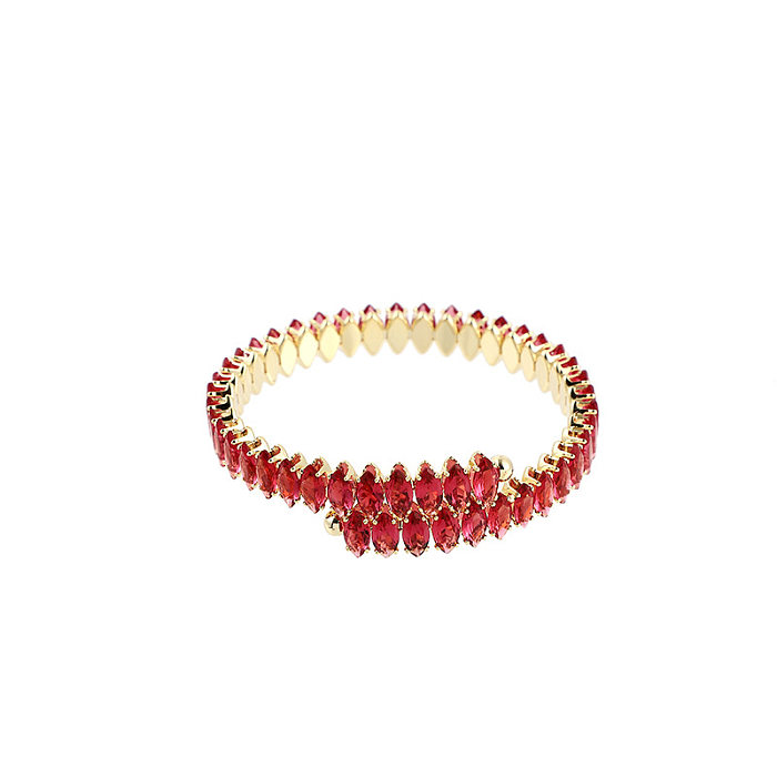 Colar de pulseiras de zircão com incrustações de cobre redondas de estilo simples
