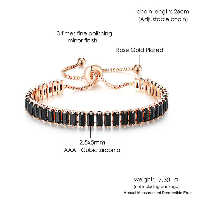 Bracelets géométriques en cuivre et Zircon à la mode