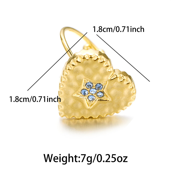 Simple Style Classic Style Solid Color Stainless Steel Plating Inlay Zircon 18K Gold Plated Open Rings