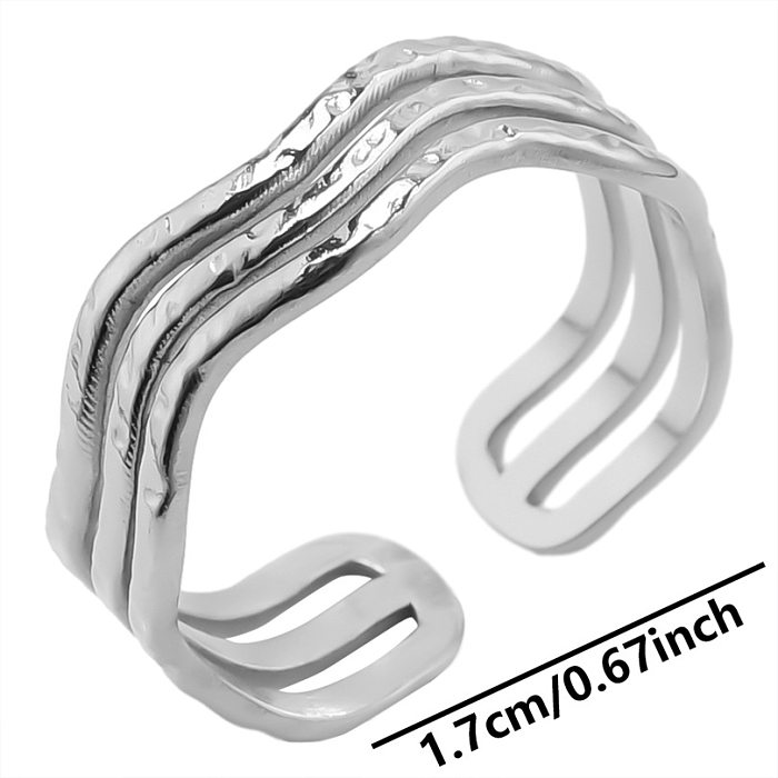Wholesale Vintage Style Geometric Colorful Stainless Steel Plating Open Rings