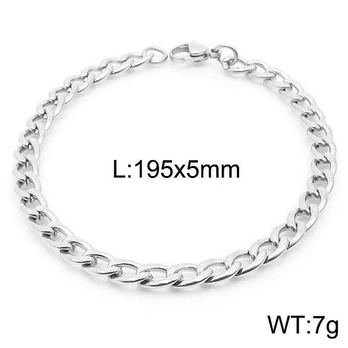 Casual Solid Color Titanium Steel Buckle Bracelets Necklace