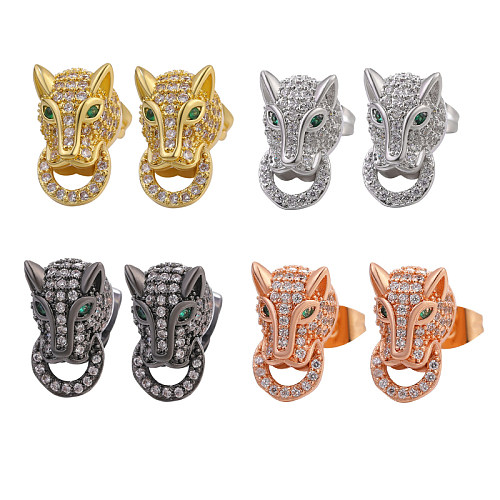 1 Pair Classic Style Animal Plating Inlay Copper Zircon 18K Gold Plated Gold Plated Silver Plated Ear Studs