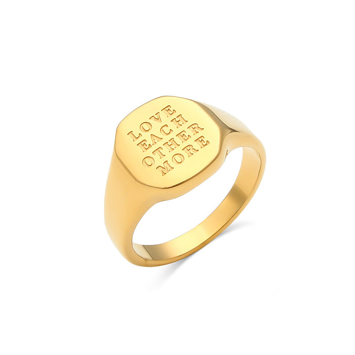 Modischer Ring mit englischen Buchstaben, galvanisiert, 18 Karat Gold, Ring für Damen, Schmuck im Großhandel