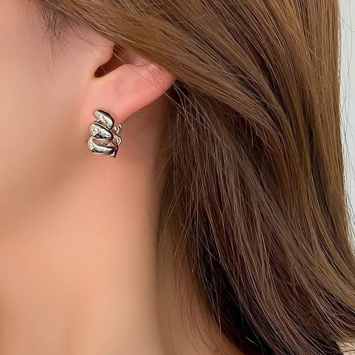 Fashion Solid Color Copper Earrings Plating Copper Earrings