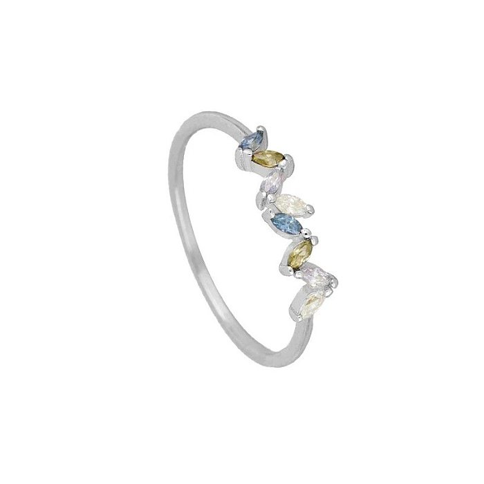 Simple Style Bow Knot Copper Inlay Zircon Rings