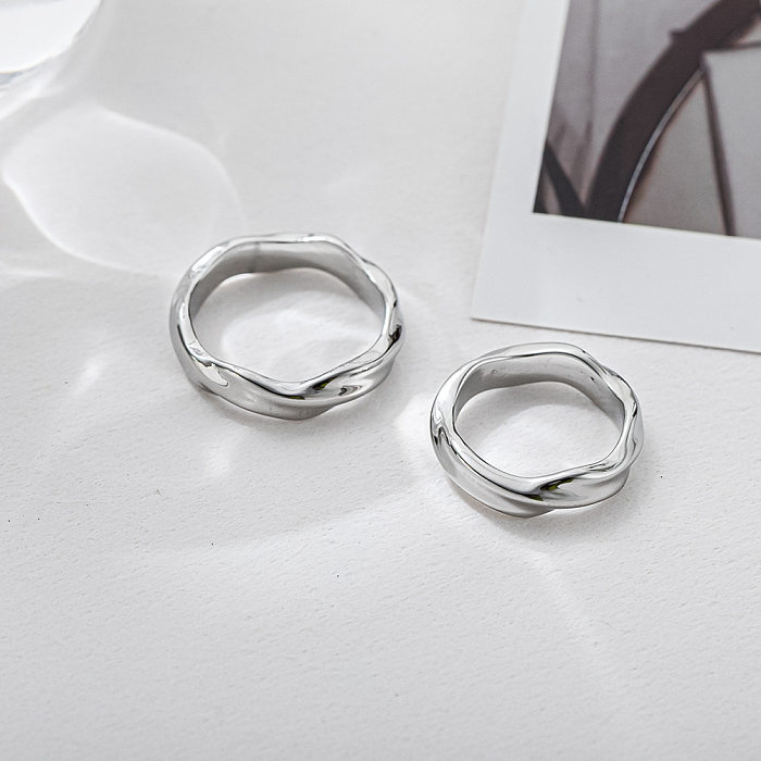 Fashion Geometric Titanium Steel Polishing Rings 1 Piece