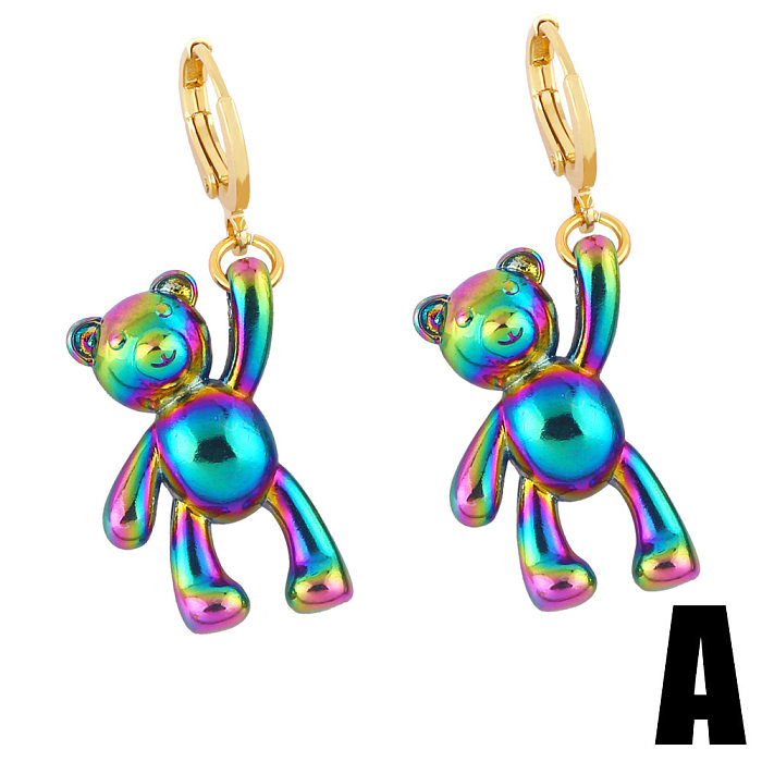 Cartoon Balloon Dog Hip Hop Colorful Metal Copper Earrings