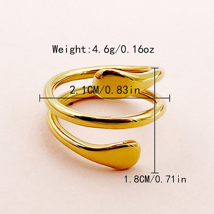 Moderner Stil Streetwear Commute Snake Edelstahl-Metallschicht-vergoldete Ringe