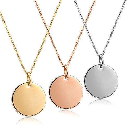 IG Style Basic Classic Style Round Copper Plating Pendant Necklace