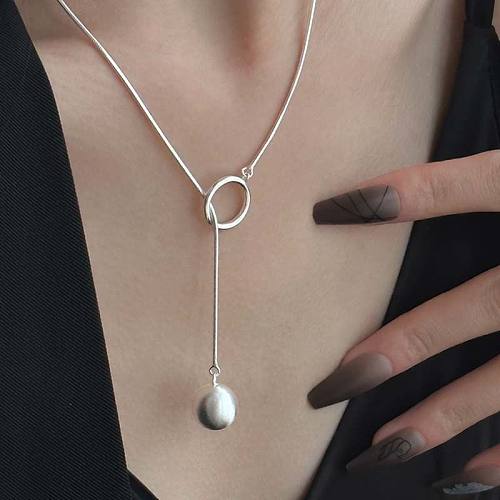 Simple Style Solid Color Copper White Gold Plated Necklace In Bulk