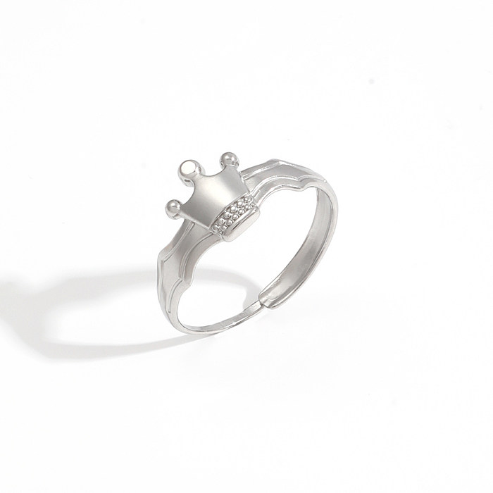 Simple Style Classic Style Solid Color Stainless Steel Plating Hollow Out 18K Gold Plated Open Rings