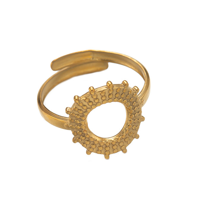 Retro Round Titanium Steel Plating Open Ring