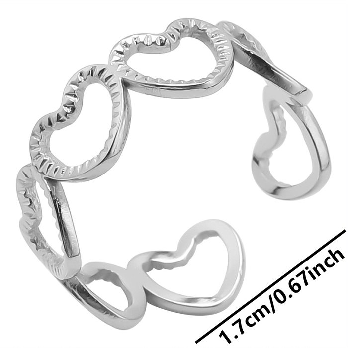 Simple Style Heart Shape Stainless Steel Plating Gold Plated Rings