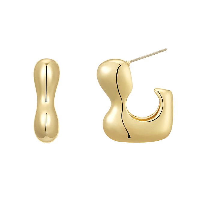 1 Pair IG Style Simple Style Solid Color Plating Copper Ear Studs