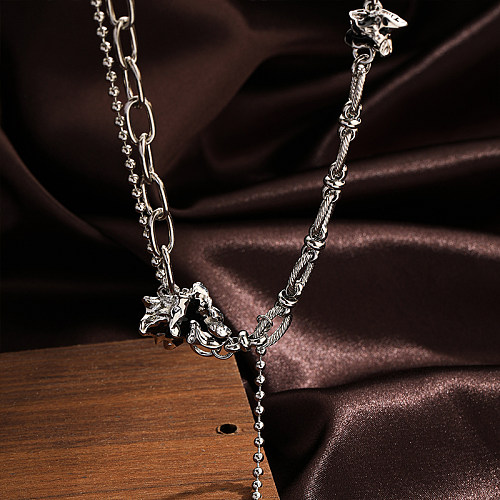 Hip-Hop Rock Cool Style unregelmäßige Kupfer versilberte Halskette in großen Mengen