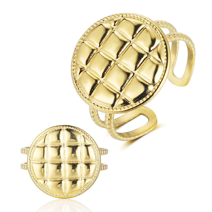 Lässige, quadratische, ovale, türkisfarbene offene Ringe mit Inlay aus rostfreiem Stahl
