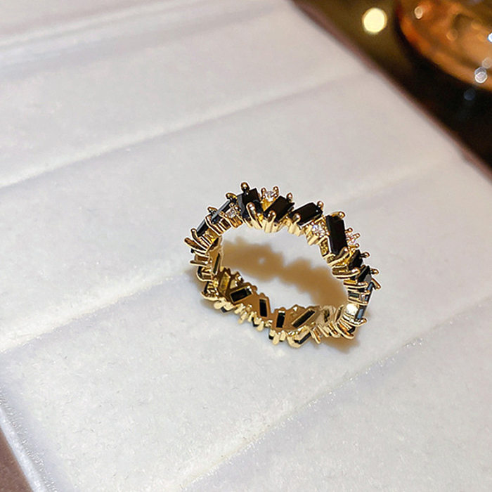 Fashion Rabbit Heart Shape Flower Copper Plating Inlay Shell Zircon Open Ring 1 Piece