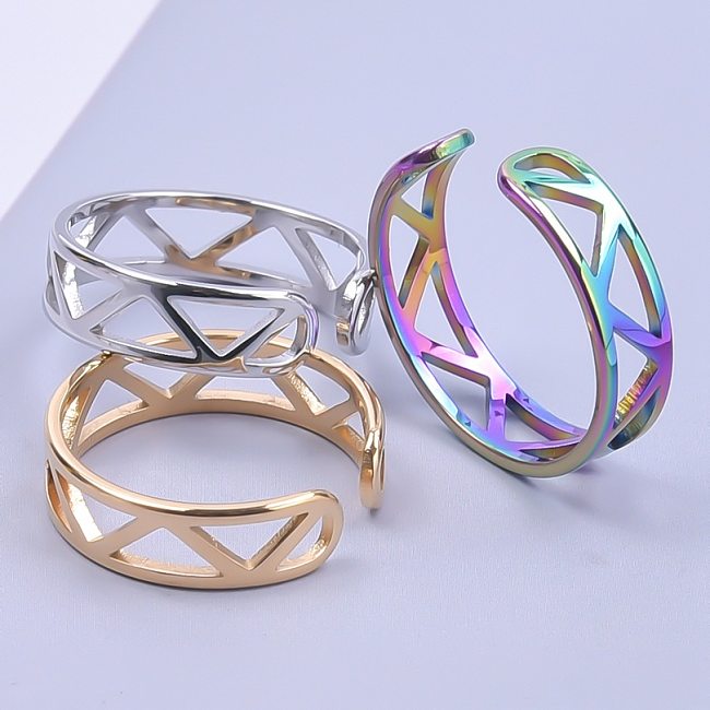 Commute Solid Color Stainless Steel Plating Rings