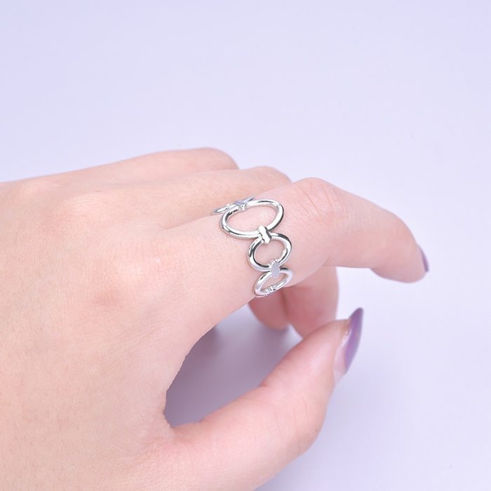 Wholesale 1 Piece Exaggerated Oval Titanium Steel Open Ring