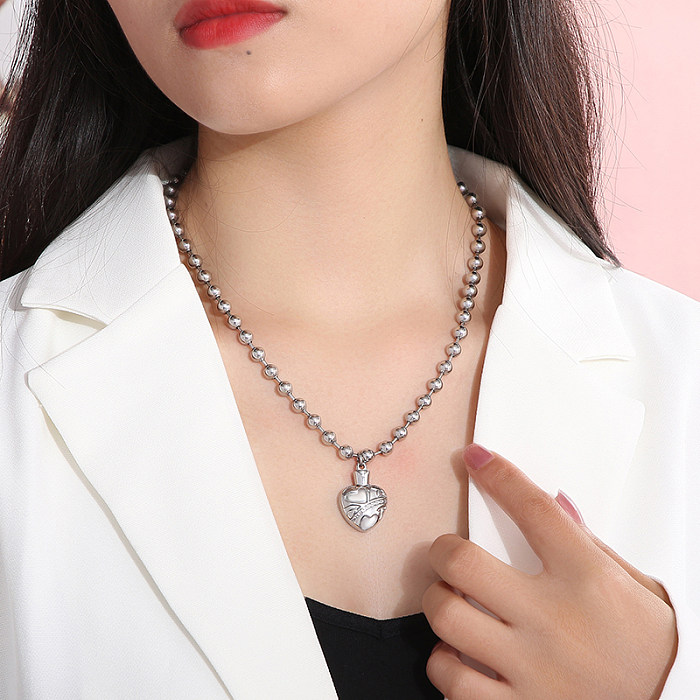 Casual Vacation Heart Shape Stainless Steel Plating Bracelets Necklace