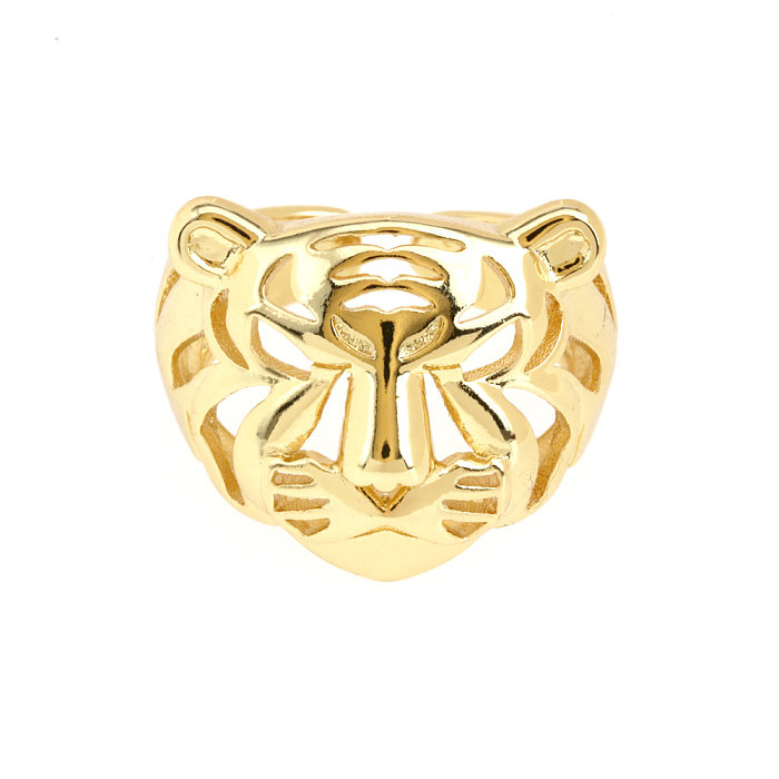 IG Style Cool Style Tiger Copper Plating 18K vergoldete offene Ringe