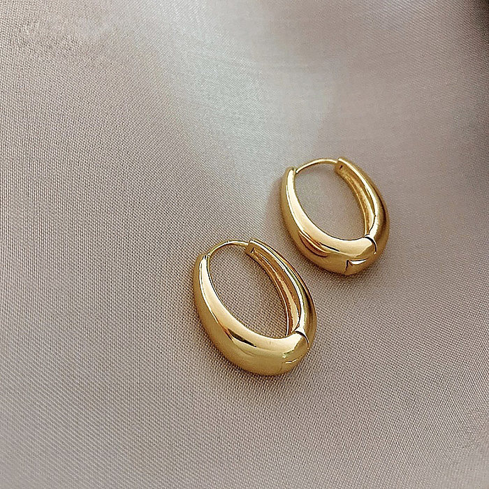 1 Pair INS Style Modern Style Round Stainless Steel Copper Plating Inlay Artificial Pearls 18K Gold Plated Earrings