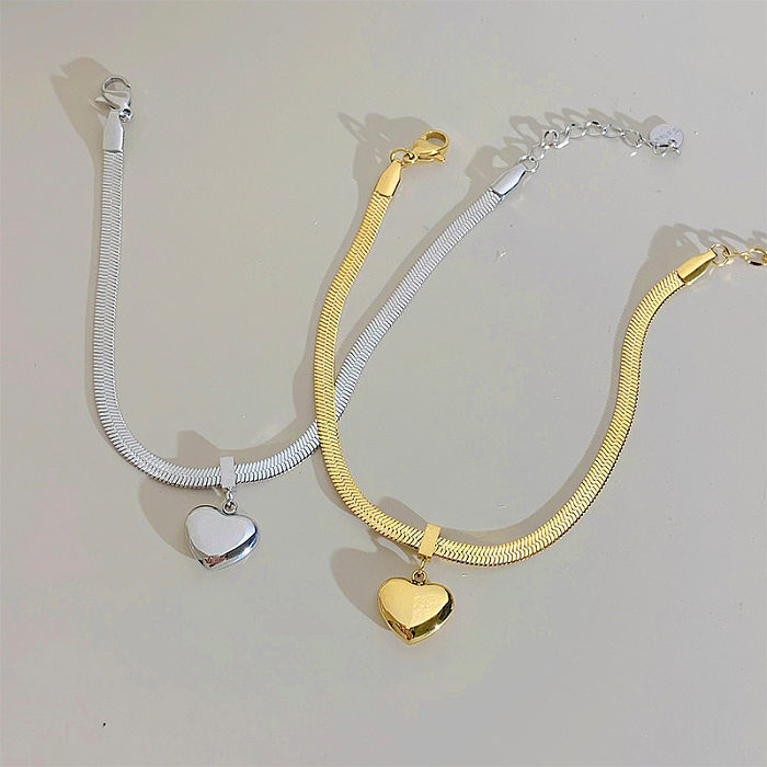 Modische herzförmige Edelstahl-Armband-Halskette