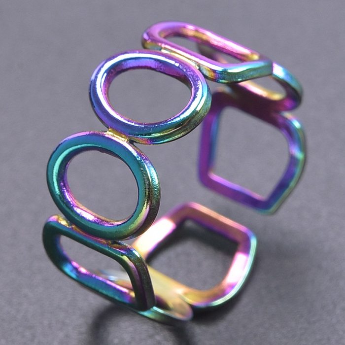 Wholesale Simple Style Geometric Titanium Steel Open Ring